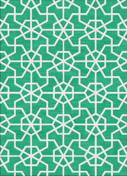 Asian Lattice Rug - Emerald