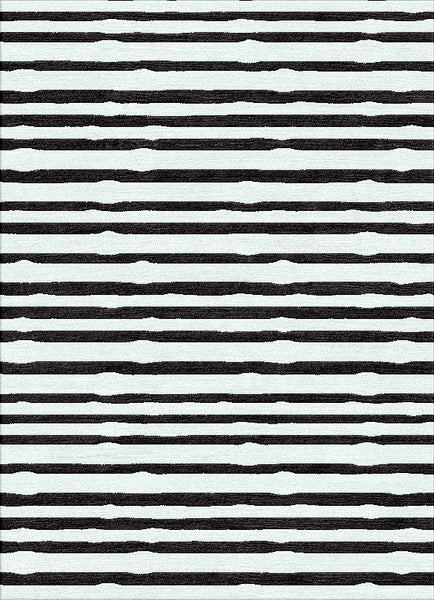 Bamboo Striipe Rug - Black