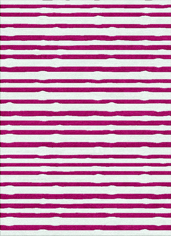 Bamboo Striipe Rug - Rasberry