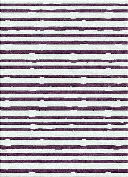 Bamboo Striipe Rug - Wineberry