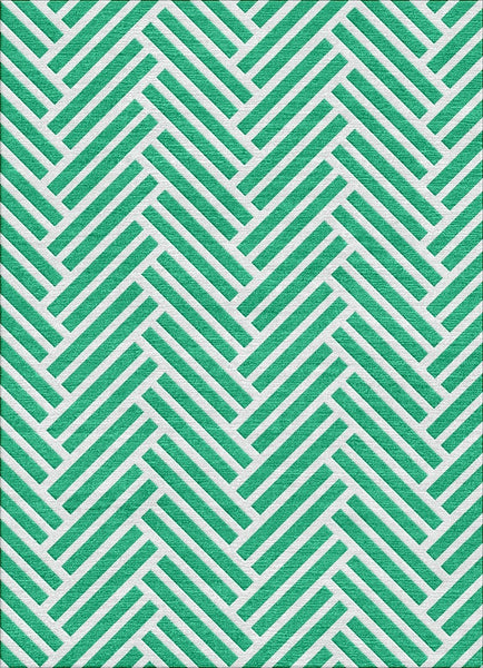 Hearingbone Rug - Emerald