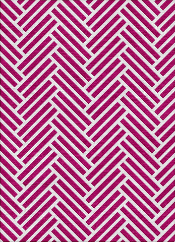 Hearingbone Rug - Spiced Coral