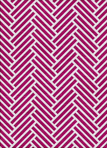 Hearingbone Rug - Rasberry