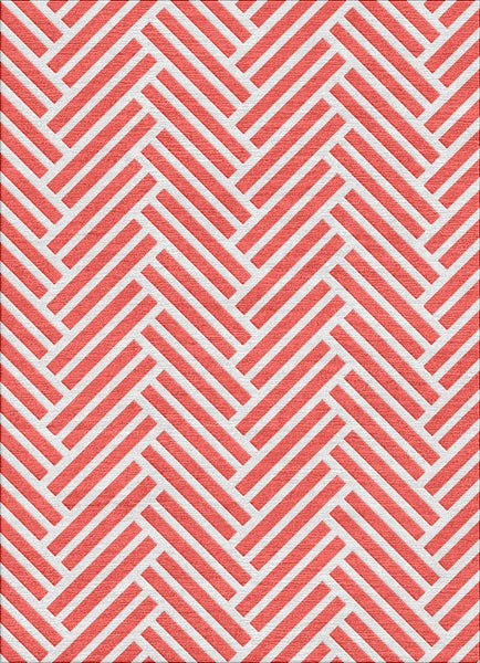 Hearingbone Rug - Spiced Coral