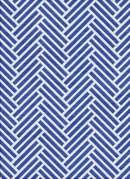 Hearingbone Rug - Dazzling Blue