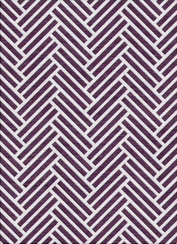 Hearingbone Rug - Wineberry