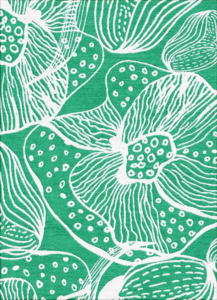 Orchids Rug - Emerald