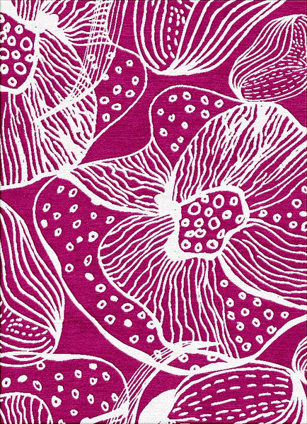 Orchids Rug - Rasberry