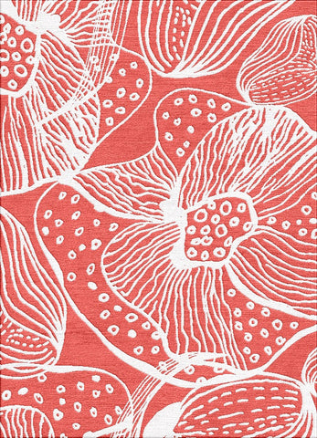 Orchids Rug - Spiced Coral