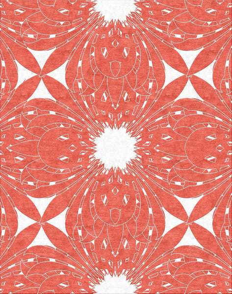 Deco Crossing Rug - Salmon