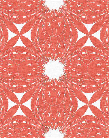 Deco Crossing Rug - Salmon