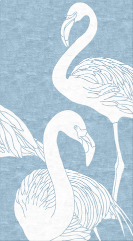 Flamingo Rug - Pastel Blue