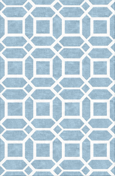 Lattice Rug - Pastel Blue