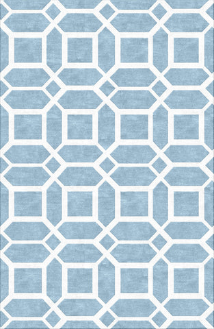 Lattice Rug - Pastel Blue