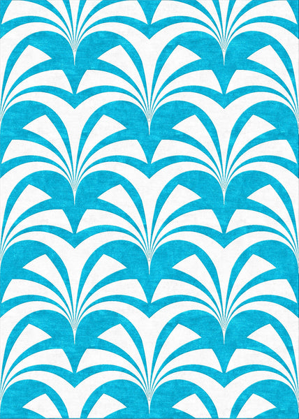 Miami Palms Rug - Dazzling Blue
