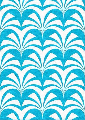 Miami Palms Rug - Dazzling Blue