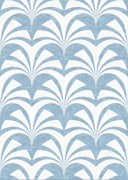 Miami Palms Rug - Pastel Blue