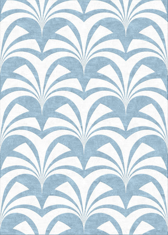 Miami Palms Rug - Pastel Blue