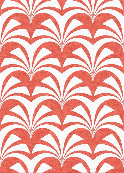 Miami Palms Rug - Spiced Coral
