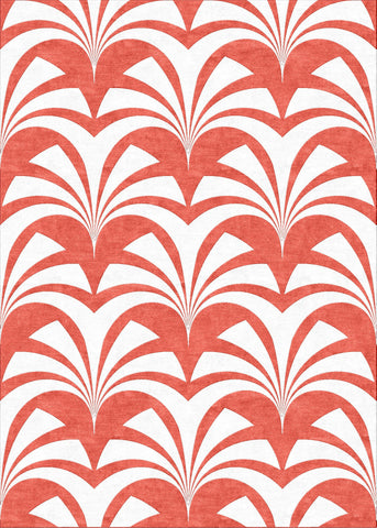 Miami Palms Rug - Spiced Coral