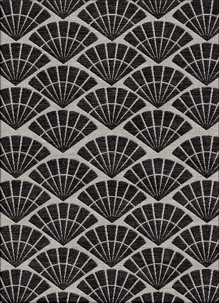 Sensu Fan  Rug - Black White
