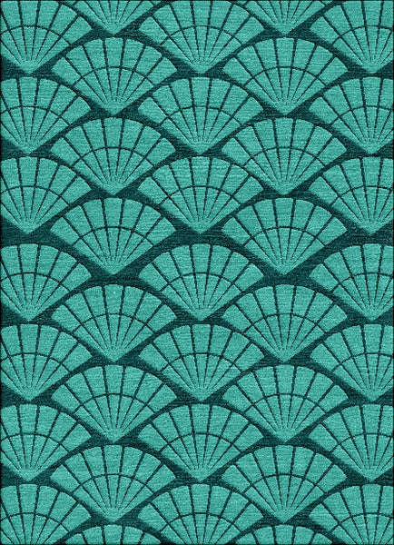 Sensu Fan  Rug - Lagoon Teal