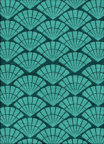 Sensu Fan  Rug - Lagoon Teal